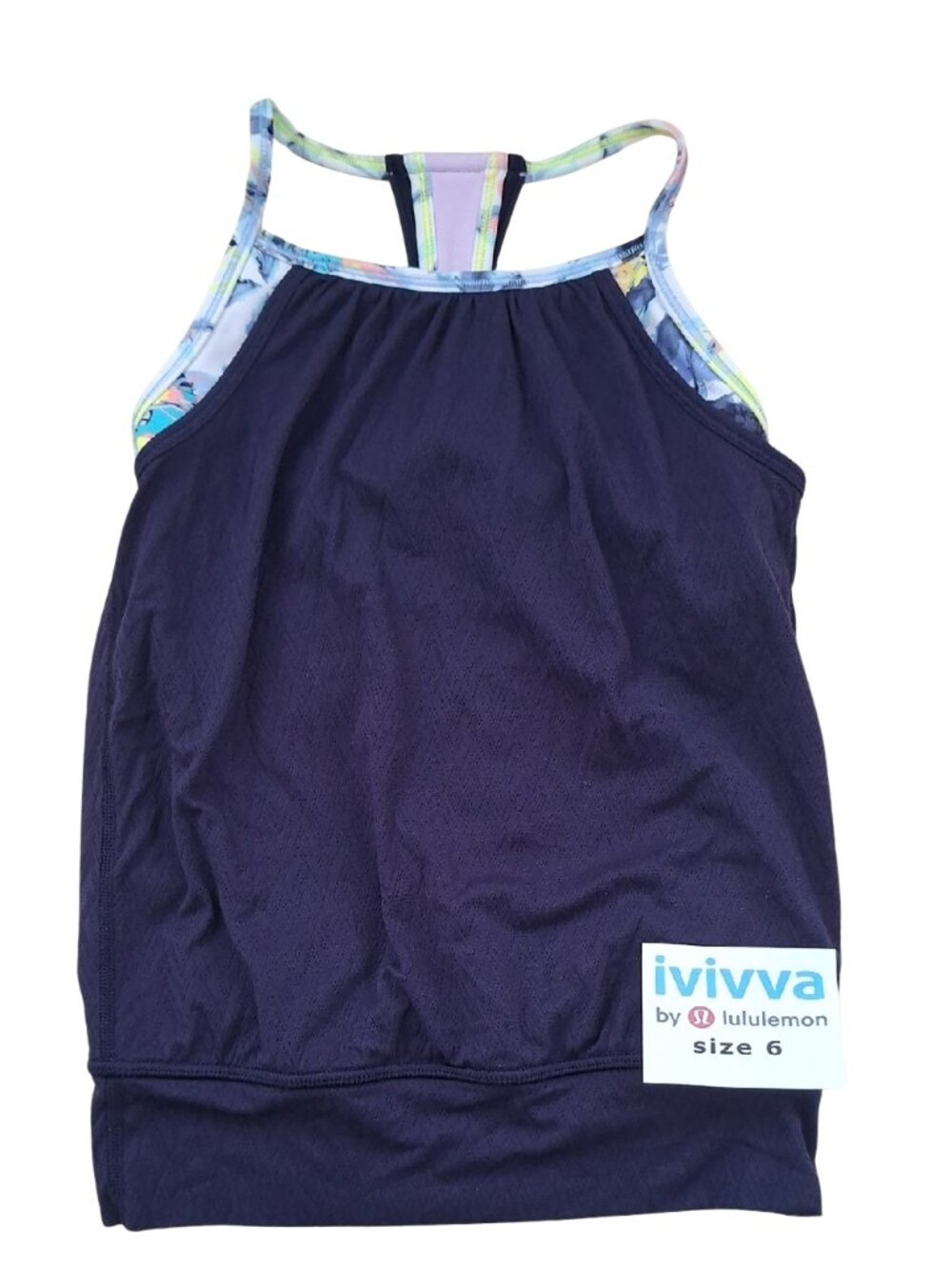 Ivivva Girl by Lululemon 🍋 Double Dutch Tank top purple blue size 6